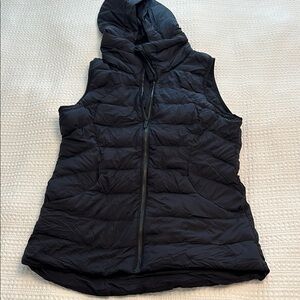 Black Hooded Puffer Vest